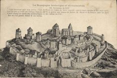 Vintage Postcard Fortress of Dun Burgundy