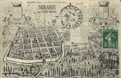 Vintage Postcard Mirande with 18th