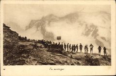 CPA Militaria Chasseurs alpins Le Chantier Oeuvre sociale Rue de Bercy Paris Nos colinies de vacances aux bords du Lac Leman Chens