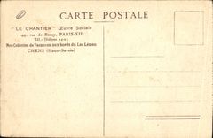 CPA Militaria Chasseurs alpins Le Chantier Oeuvre sociale Rue de Bercy Paris Nos colinies de vacances aux bords du Lac Leman Chens