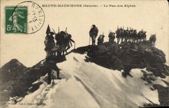 CPA Militaria Chasseurs alpins Haute Maurienne Le Pas des Alpins