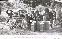 CPA Militaria Chasseurs alpins La piece de montagne de 65