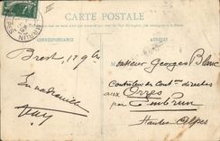 Vintage Postcard Bateau Brest Pont national open Passage of the cruiser Armours Marseilles