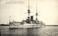 Vintage Postcard Bateau Free English Festivals July 1905 armours It English Magnificent in roads of Brest