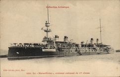 Vintage Postcard Bateau the Marseillaise Cruiser armours 1st class