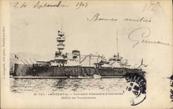 Magenta Vintage Postcard Bateau Armours squadron has Ecole turrets of destroyers