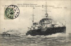 Vintage Postcard Mirabeau Boat One of the types of the future squadron