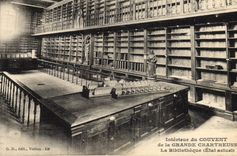 CPA Bibliotheque Dauphine Interieur du Couvent de la Grande Chartreuse