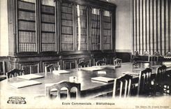 CPA Bibliotheque Ecole commerciale 