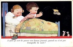 Vintage Postcard Fantasy Illustrator Children mouse