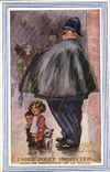Vintage Postcard Fantaisie Illustrator Under Children Organizes Chien protection