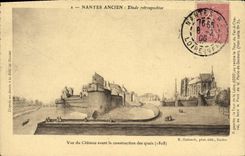 CPA Nantes Vue du chateau avant la construction des quais 1808 