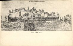 Vintage Postcard Auvergne Carlat with 15th