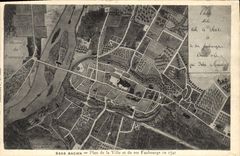 Vintage Postcard Plane old Direction of the city and its suburbs in 1741