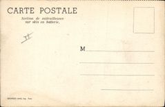 CPA Militaria Chasseurs Alpins Section de mitrailleuses sur skis en batterie