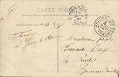 CPA Militaria Chasseurs Alpins A la corde Escalade