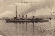 Vintage Postcard Boat Metz light Cruiser