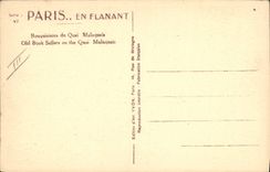 Vintage Postcard Paris Secondhand booksellers of the Malaquais Quay