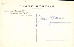 CPA La quintette des chansonniers du quart d'heure Cinzano Jean Marsac Rene Dorin Georges matis Autographe
