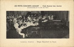 CPA Les petits concerts Mozart Club musical des jeunes Paris Magd Boucherit le Faure Piano 