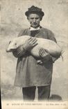 CPA Cochon Porc Les deux amis