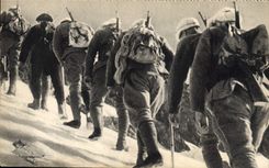 CPA Militaria Chasseurs Alpins Ecole de haute montagne