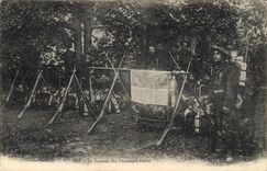 CPA Militaria Chasseurs Alpins Le drapeau