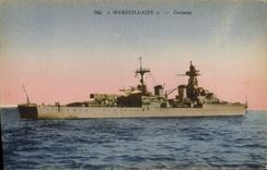 Vintage Postcard Boat Marseillaise Cruiser