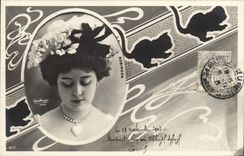 CPA Femme Theatre Robinson Chat Chaton