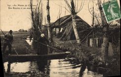 CPA Folklore Au Marais du Chalans Une bourine et ses alentours 