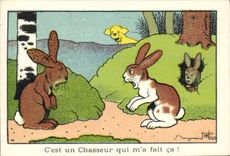 Image Benjamin Rabier It is a hunter which did that to me! Rabbit