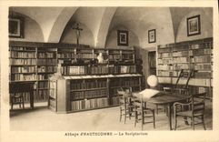 Postal Biblioteca Abadía de Hautecombe el scriptorium