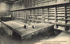 CPA Bibliotheque Interieur du couvent de la Grande Chartreuse 