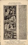 CPA Bibliotheque Bible de Souvigny Moulins Histoire du jeune Tobie Son depart pour Pages 