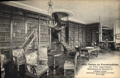 CPA Bibliotheque de Napoleon 1er Palais de Fontainebleau Les petits appartements 