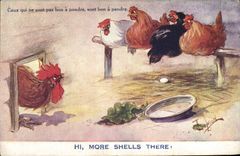 CPA Fantaisie Illustrateur Poules Coq 