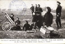 CPA Militaria Chasseurs Alpins Dans les Vosges La chasse au taube par les Alpins 