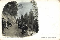 CPA Militaria Chasseurs Alpins 158eme de ligne Halte sur la route Savoie 