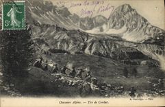 CPA Militaria Chasseurs Alpins Tirs de combat 