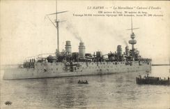 Vintage Postcard Bateau Le Havre the Marseillaise Armours squadron