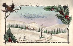 CPA Fantaisie Illustrateur Paysage sous le neige 