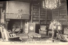 CPA Bibliotheque Chateau de Josselin Cheminee construite par Alain IX de Rohan