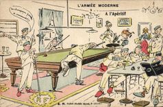 CPA Billard Armee moderne Militaria