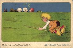 CPA Billard Enfant Illustrateur