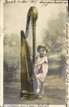 CPA Enfant Harpe 