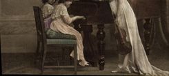CPA Femme Enfants Piano Violon 
