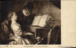 CPA Fragonard La lecon de musique Clavecin Musee du Louvre Paris 