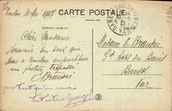 Vintage Postcard Pig Pig the wearing of Toulon Boats