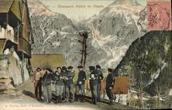 Vintage Postcard Militaria Alpine hunters in Oisans