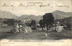 Vintage Postcard Militaria Alpine hunters Field artillery in operations To large Close to Levens
